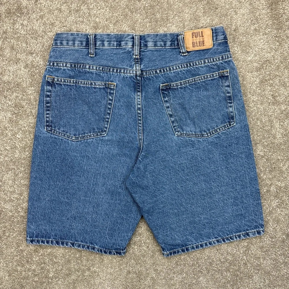 Vintage‎ Y2K Full Blue Denim Jean Shorts Jorts Size 34